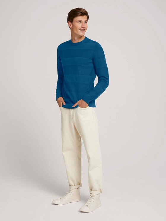 strukturierter Pullover mit Bio-Baumwolle - Männer - stormy petrol strukturierter Pullover mit Bio-Baumwolle - Männer - stormy petrol - 3 - TOM TAILOR Denim