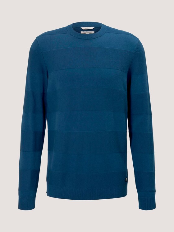 strukturierter Pullover mit Bio-Baumwolle - Männer - stormy petrol strukturierter Pullover mit Bio-Baumwolle - Männer - stormy petrol - 7 - TOM TAILOR Denim