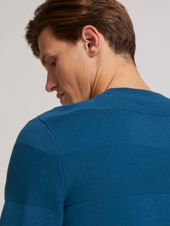 strukturierter Pullover mit Bio-Baumwolle - Männer - stormy petrol strukturierter Pullover mit Bio-Baumwolle - Männer - stormy petrol - 9 - TOM TAILOR Denim