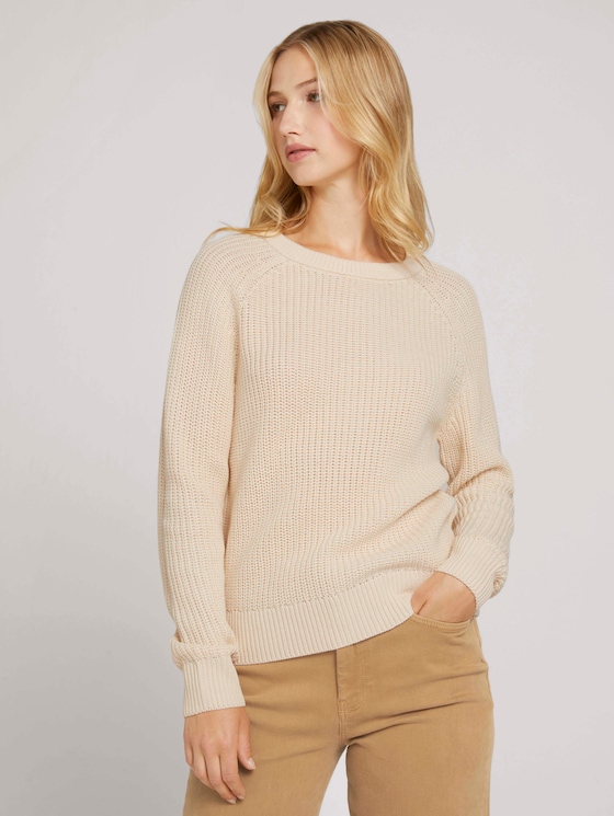 Pullover mit Bio-Baumwolle - Frauen - soft creme beige - 5 - TOM TAILOR Denim