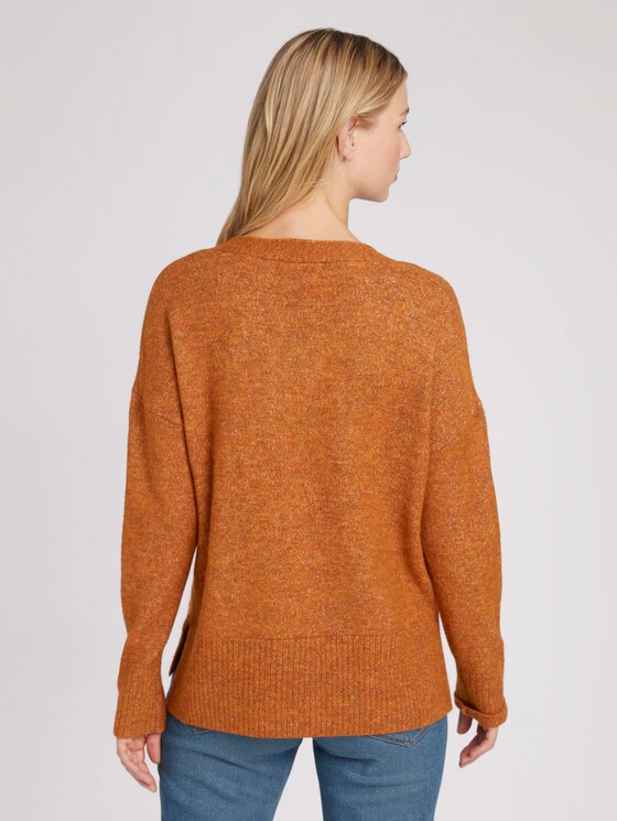 Pullover mit recyceltem Polyester - Frauen - amber brown melange Pullover mit recyceltem Polyester - Frauen - amber brown melange - 2 - TOM TAILOR Denim
