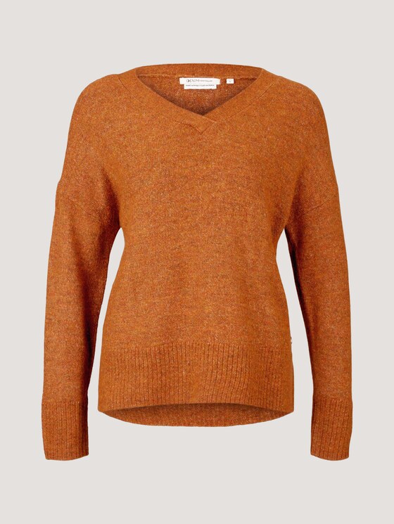 Pullover mit recyceltem Polyester - Frauen - amber brown melange Pullover mit recyceltem Polyester - Frauen - amber brown melange - 7 - TOM TAILOR Denim