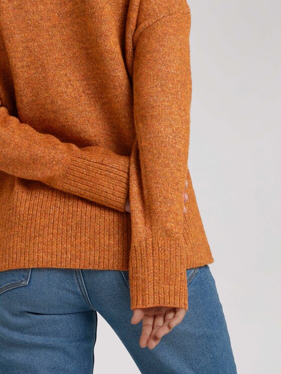 Pullover mit recyceltem Polyester - Frauen - amber brown melange Pullover mit recyceltem Polyester - Frauen - amber brown melange - 9 - TOM TAILOR Denim