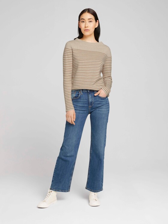 Gestreepte trui van biologisch katoen - Vrouwen - sand beige stripe Gestreepte trui van biologisch katoen - Vrouwen - sand beige stripe - 3 - TOM TAILOR