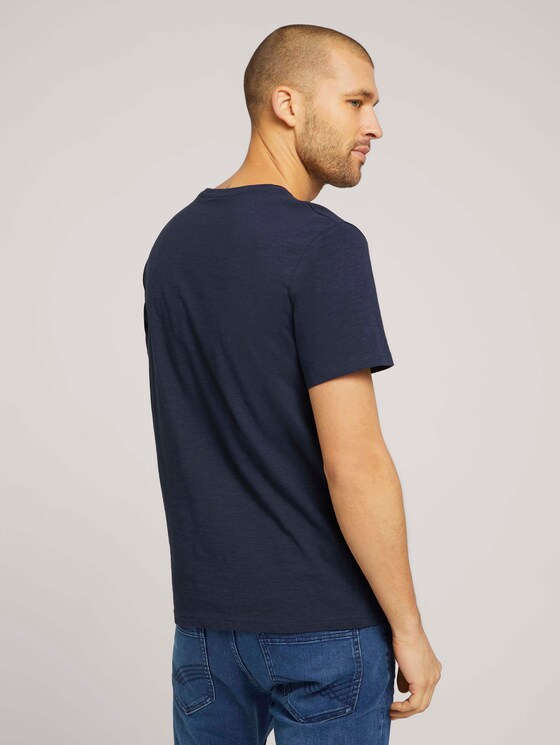 Basic T-Shirt - Männer - Knitted Navy Basic T-Shirt - Männer - Knitted Navy - 2 - TOM TAILOR