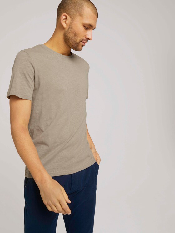 Basic T-Shirt - Männer - Chinchilla Basic T-Shirt - Männer - Chinchilla - 5 - TOM TAILOR