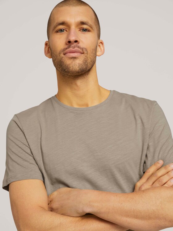 Basic T-Shirt - Männer - Chinchilla Basic T-Shirt - Männer - Chinchilla - 9 - TOM TAILOR