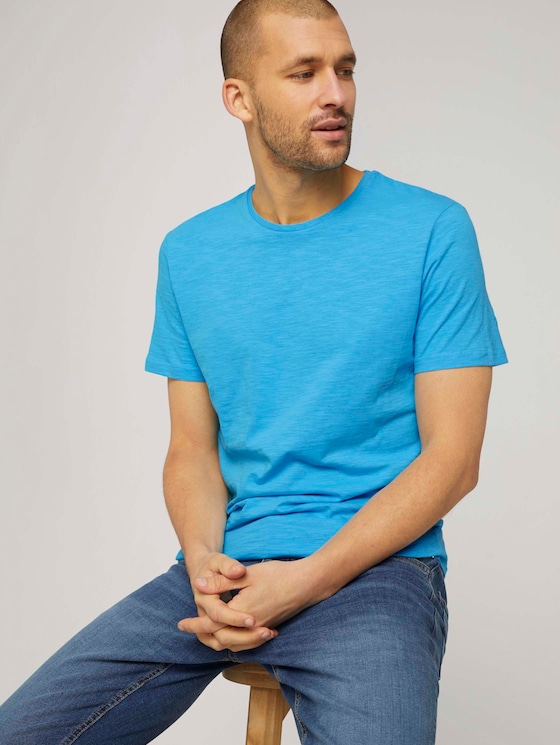 Basic T-Shirt - Männer - aquarius turquoise Basic T-Shirt - Männer - aquarius turquoise - 5 - TOM TAILOR