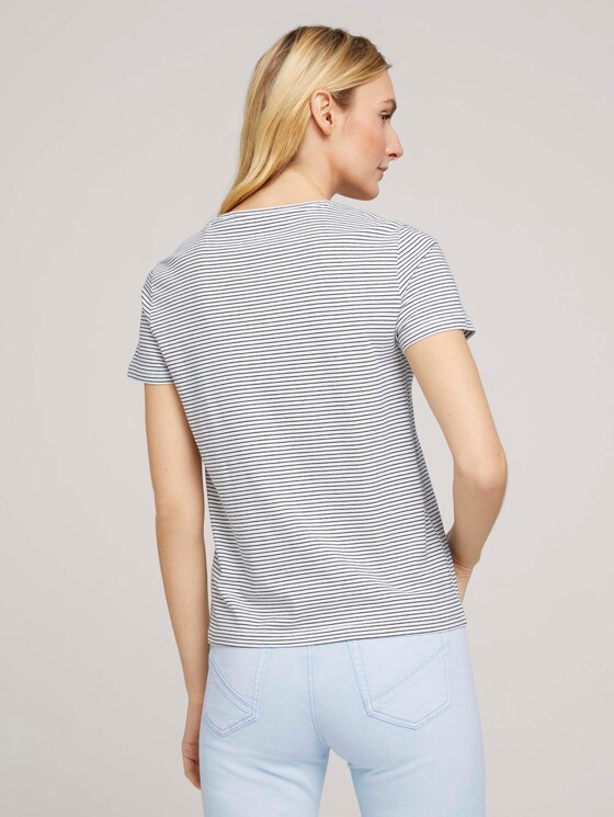 gestreiftes T-Shirt - Frauen - 2 Colored Small Stripe Blue gestreiftes T-Shirt - Frauen - 2 Colored Small Stripe Blue - 2 - TOM TAILOR