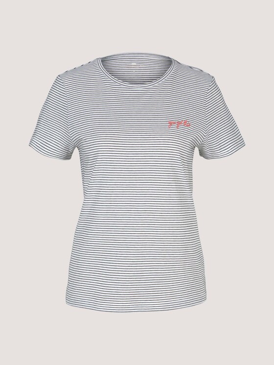 gestreiftes T-Shirt - Frauen - 2 Colored Small Stripe Blue gestreiftes T-Shirt - Frauen - 2 Colored Small Stripe Blue - 7 - TOM TAILOR