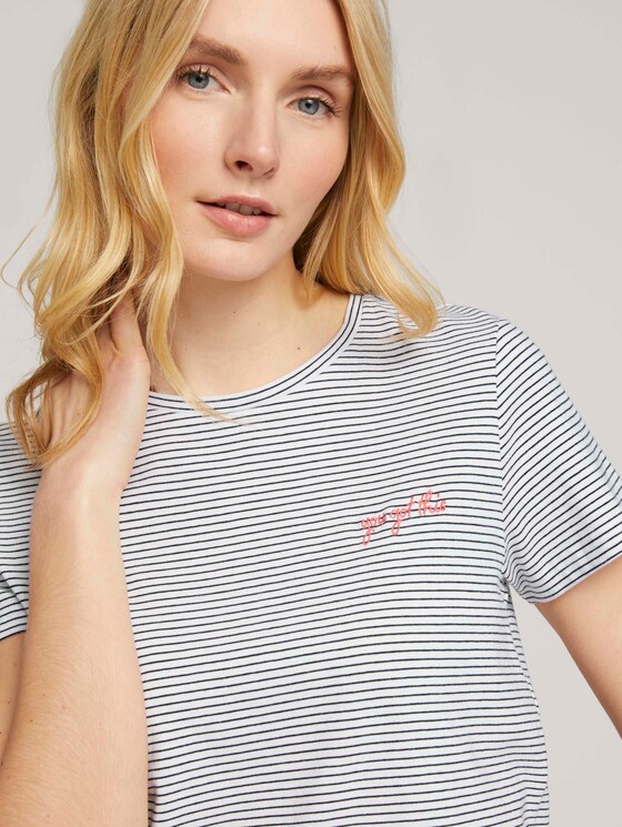 gestreiftes T-Shirt - Frauen - 2 Colored Small Stripe Blue gestreiftes T-Shirt - Frauen - 2 Colored Small Stripe Blue - 9 - TOM TAILOR