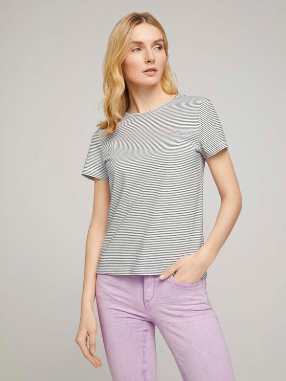 gestreiftes T-Shirt - Frauen - all blue stripe design gestreiftes T-Shirt - Frauen - all blue stripe design - 1 - TOM TAILOR