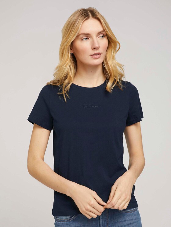 Doppelpack T-Shirt mit Bio-Baumwolle - Frauen - Sky Captain Blue Doppelpack T-Shirt mit Bio-Baumwolle - Frauen - Sky Captain Blue - 55 - TOM TAILOR