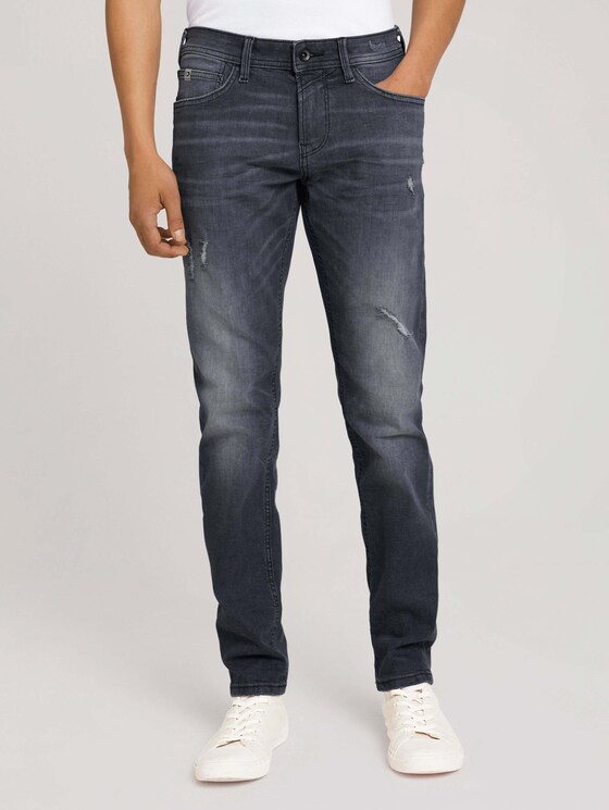 Slim Piers Jeans mit Bio-Baumwolle - Männer - used mid stone black denim Slim Piers Jeans mit Bio-Baumwolle - Männer - used mid stone black denim - 1 - TOM TAILOR Denim