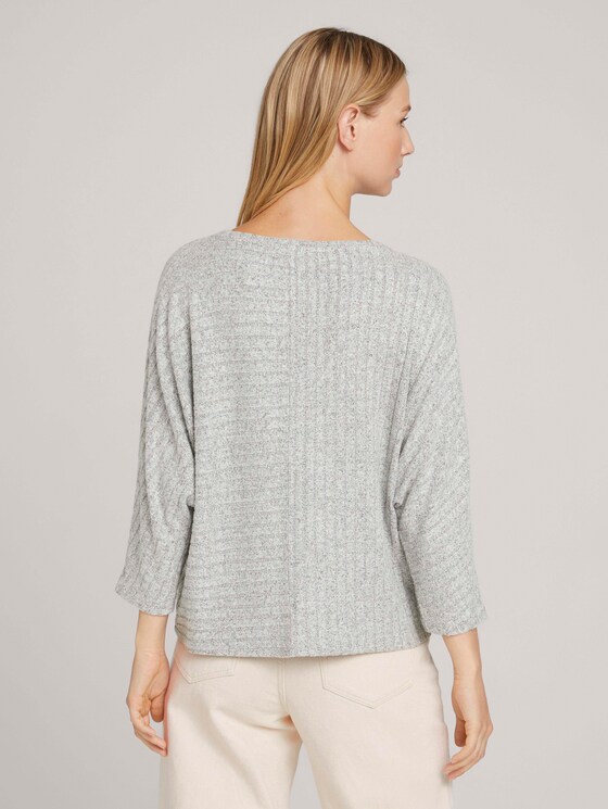 Sweater with batwing sleeves - Women - Light Silver Grey Mélange Sweater with batwing sleeves - Women - Light Silver Grey Mélange - 2 - TOM TAILOR Denim