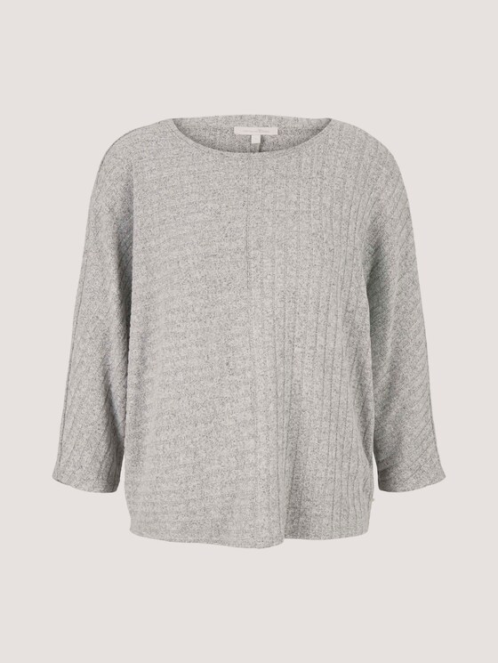 Sweater with batwing sleeves - Women - Light Silver Grey Mélange Sweater with batwing sleeves - Women - Light Silver Grey Mélange - 7 - TOM TAILOR Denim