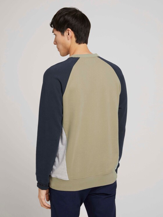sweater met kleurblokkering - Mannen - Silver Olive sweater met kleurblokkering - Mannen - Silver Olive - 2 - TOM TAILOR Denim