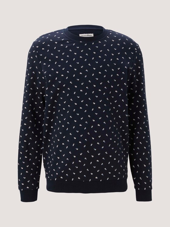 patterned sweatshirt - Men - navy leaf print patterned sweatshirt - Men - navy leaf print - 7 - TOM TAILOR Denim