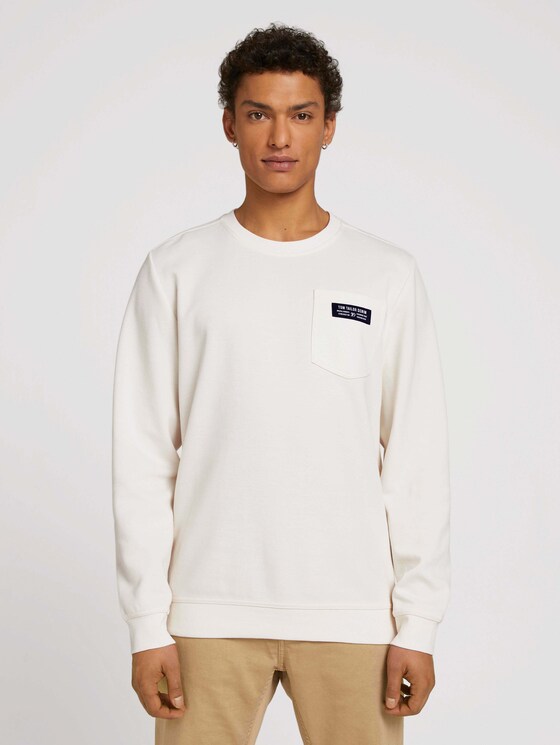 Sweatshirt mit Brusttasche - Männer - Soft Light Beige Sweatshirt mit Brusttasche - Männer - Soft Light Beige - 1 - TOM TAILOR Denim