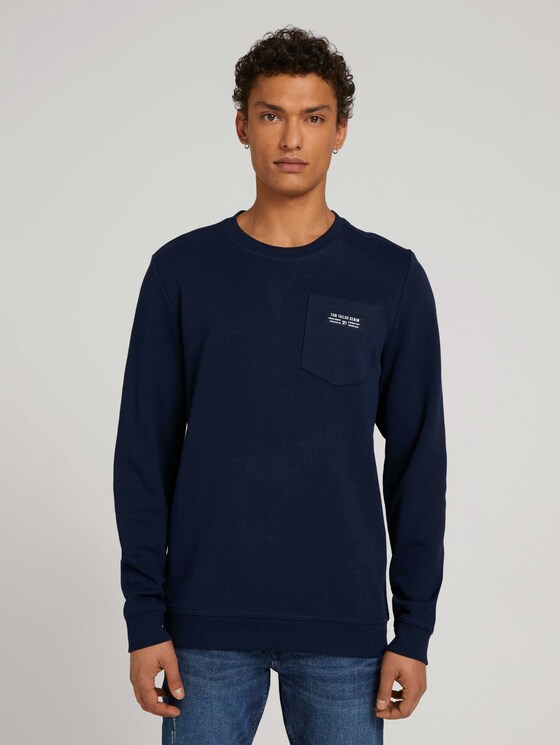 sweatshirt met borstzak - Mannen - Sky Captain Blue sweatshirt met borstzak - Mannen - Sky Captain Blue - 1 - TOM TAILOR Denim