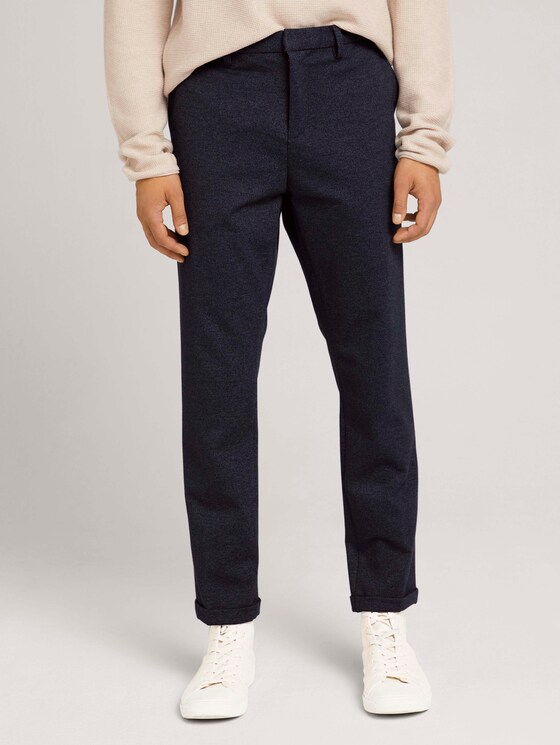 Slim-chinobroek - Mannen - blue grey zig zag structure Slim-chinobroek - Mannen - blue grey zig zag structure - 1 - TOM TAILOR Denim