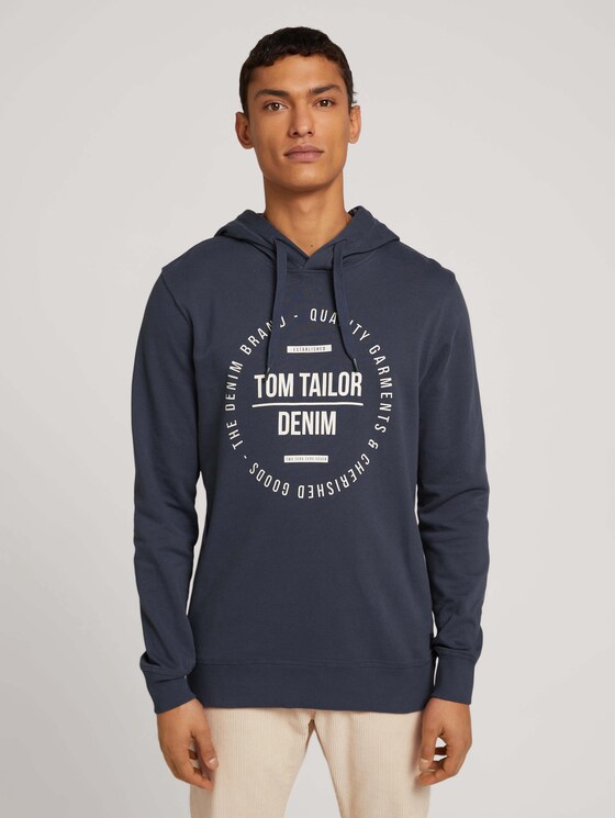 Hoodie mit Print - Männer - Blueish Grey Hoodie mit Print - Männer - Blueish Grey - 1 - TOM TAILOR Denim