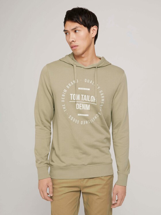 Hoodie mit Print - Männer - Silver Olive Hoodie mit Print - Männer - Silver Olive - 1 - TOM TAILOR Denim