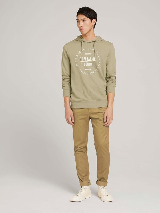 Hoodie mit Print - Männer - Silver Olive Hoodie mit Print - Männer - Silver Olive - 3 - TOM TAILOR Denim