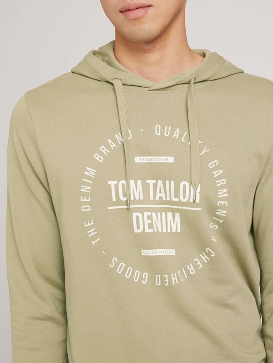 Hoodie mit Print - Männer - Silver Olive Hoodie mit Print - Männer - Silver Olive - 9 - TOM TAILOR Denim
