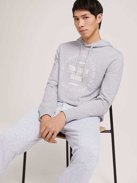 Hoodie mit Print - Männer - Light Stone Grey Melange Hoodie mit Print - Männer - Light Stone Grey Melange - 5 - TOM TAILOR Denim