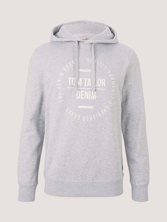 Hoodie mit Print - Männer - Light Stone Grey Melange Hoodie mit Print - Männer - Light Stone Grey Melange - 7 - TOM TAILOR Denim