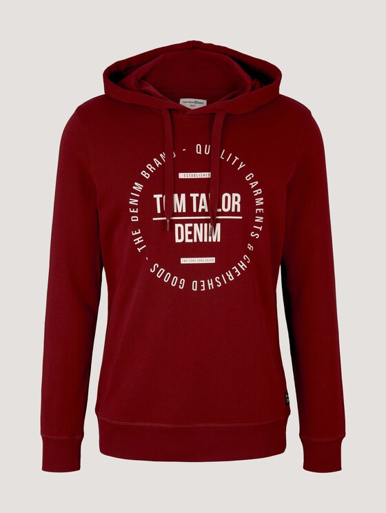 Hoodie mit Print - Männer - burned cordovan red Hoodie mit Print - Männer - burned cordovan red - 7 - TOM TAILOR Denim