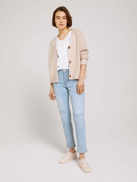 T-Shirt mit V-Ausschnitt - Frauen - White T-Shirt mit V-Ausschnitt - Frauen - White - 3 - TOM TAILOR Denim