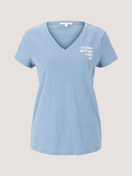 T-Shirt mit V-Ausschnitt - Frauen - soft mid blue T-Shirt mit V-Ausschnitt - Frauen - soft mid blue - 7 - TOM TAILOR Denim