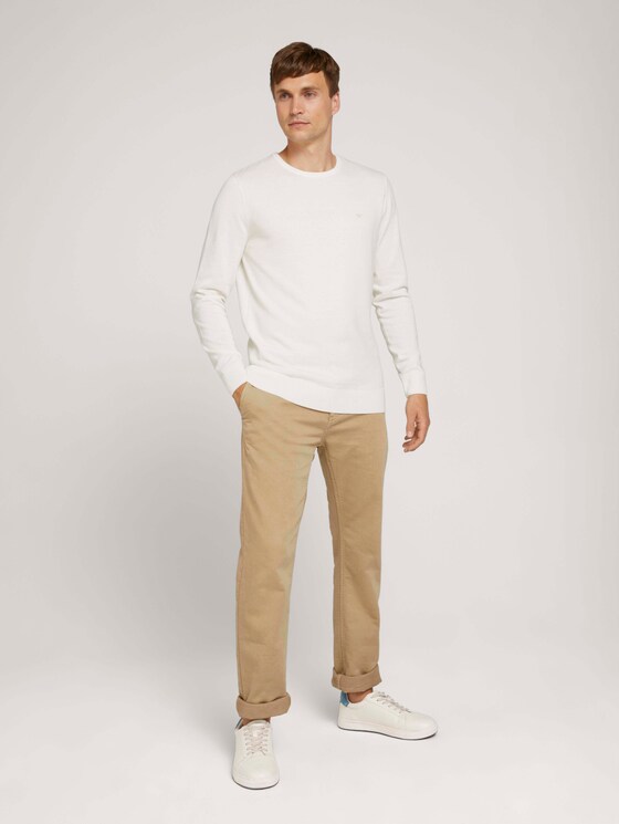 gemêleerde gebreide trui - Mannen - Knit White gemêleerde gebreide trui - Mannen - Knit White - 3 - TOM TAILOR