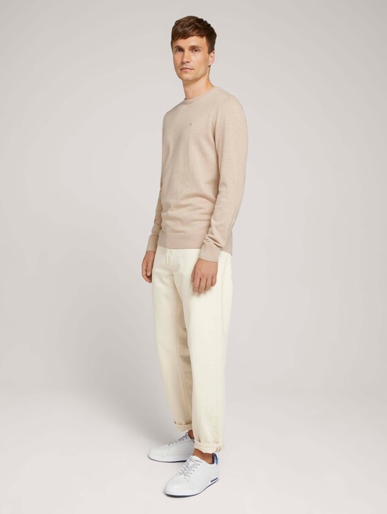 Melierter Strickpullover - Männer - beige dark melange Melierter Strickpullover - Männer - beige dark melange - 3 - TOM TAILOR