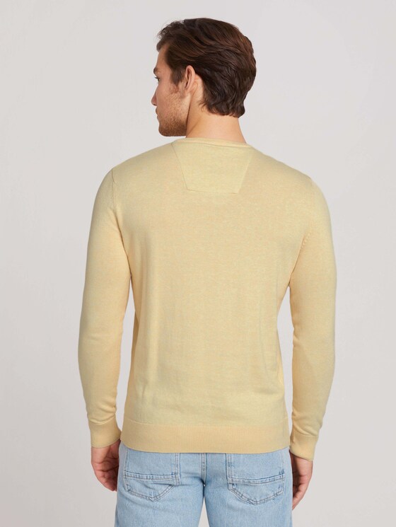 Melierter Strickpullover - Männer - soft straw yellow melange Melierter Strickpullover - Männer - soft straw yellow melange - 2 - TOM TAILOR