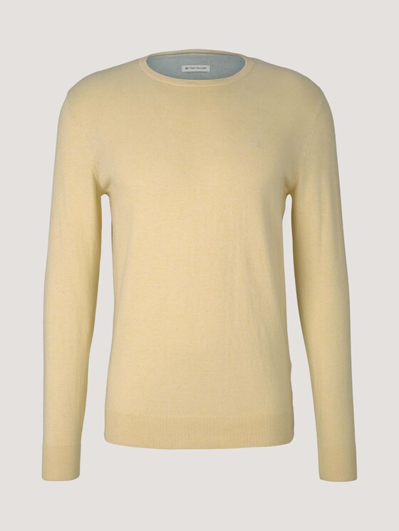 Melierter Strickpullover - Männer - soft straw yellow melange Melierter Strickpullover - Männer - soft straw yellow melange - 7 - TOM TAILOR