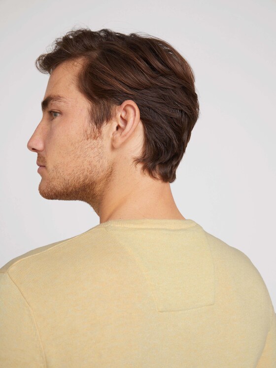 Melierter Strickpullover - Männer - soft straw yellow melange Melierter Strickpullover - Männer - soft straw yellow melange - 9 - TOM TAILOR