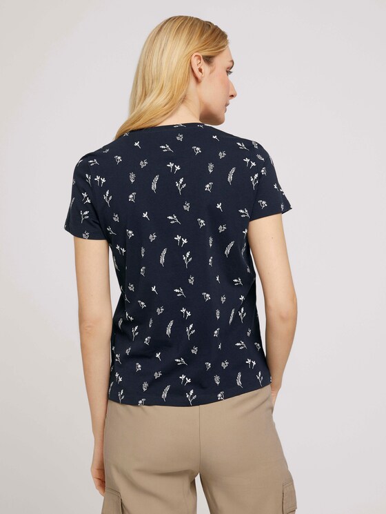 T-Shirt mit Blumenmuster aus Bio-Baumwolle - Frauen - navy garden floral design T-Shirt mit Blumenmuster aus Bio-Baumwolle - Frauen - navy garden floral design - 2 - TOM TAILOR