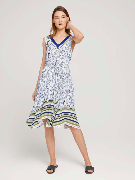 Gemustertes Tuchkleid mit Print - Frauen - offwhite paisley design Gemustertes Tuchkleid mit Print - Frauen - offwhite paisley design - 1 - TOM TAILOR