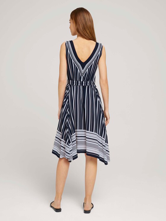Gemustertes Tuchkleid mit Print - Frauen - navy white vertical stripe Gemustertes Tuchkleid mit Print - Frauen - navy white vertical stripe - 2 - TOM TAILOR