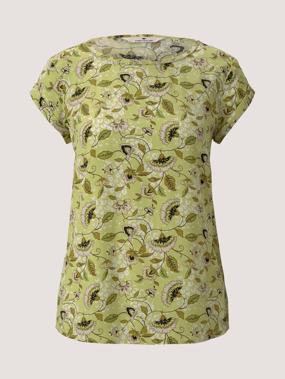 Gemusterte Kurzarmbluse mit LENZING™ ECOVERO™ - Frauen - celery flower paisley design Gemusterte Kurzarmbluse mit LENZING™ ECOVERO™ - Frauen - celery flower paisley design - 7 - TOM TAILOR