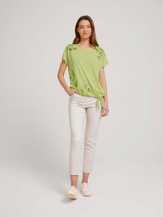 Print T-Shirt mit Knoten - Frauen - celery ice Print T-Shirt mit Knoten - Frauen - celery ice - 3 - TOM TAILOR