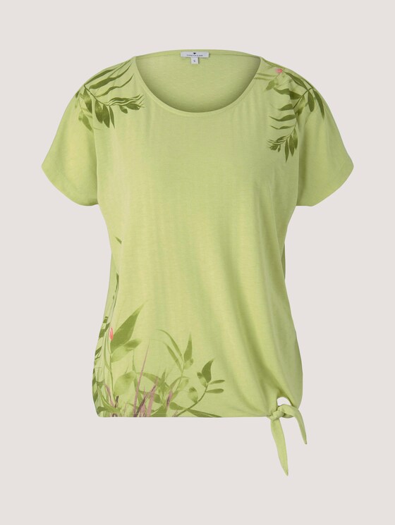 Print T-Shirt mit Knoten - Frauen - celery ice Print T-Shirt mit Knoten - Frauen - celery ice - 7 - TOM TAILOR
