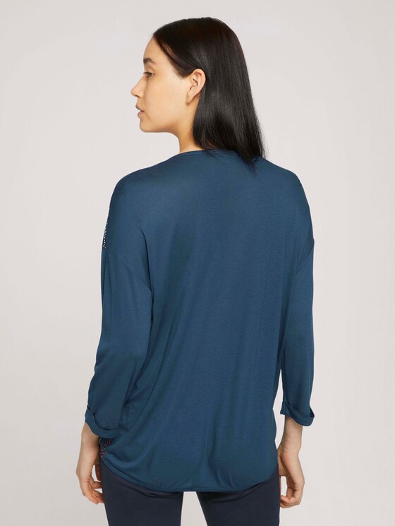 Shirt met patroon en LENZING™ ECOVERO™ - Vrouwen - blue apricot paisley design Shirt met patroon en LENZING™ ECOVERO™ - Vrouwen - blue apricot paisley design - 2 - TOM TAILOR
