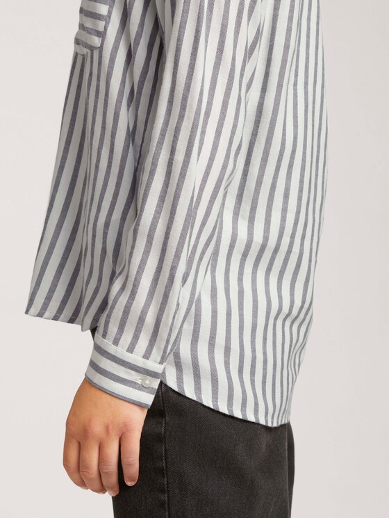 gestreepte overhemdblouse - Vrouwen - brown white vertical stripe gestreepte overhemdblouse - Vrouwen - brown white vertical stripe - 10 - TOM TAILOR Denim