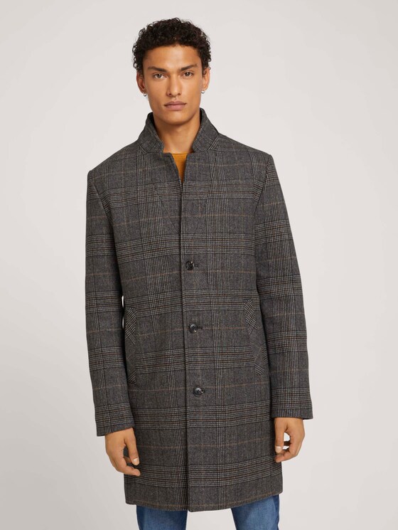 Wollmantel - Männer - white black big check Wollmantel - Männer - white black big check - 1 - TOM TAILOR Denim