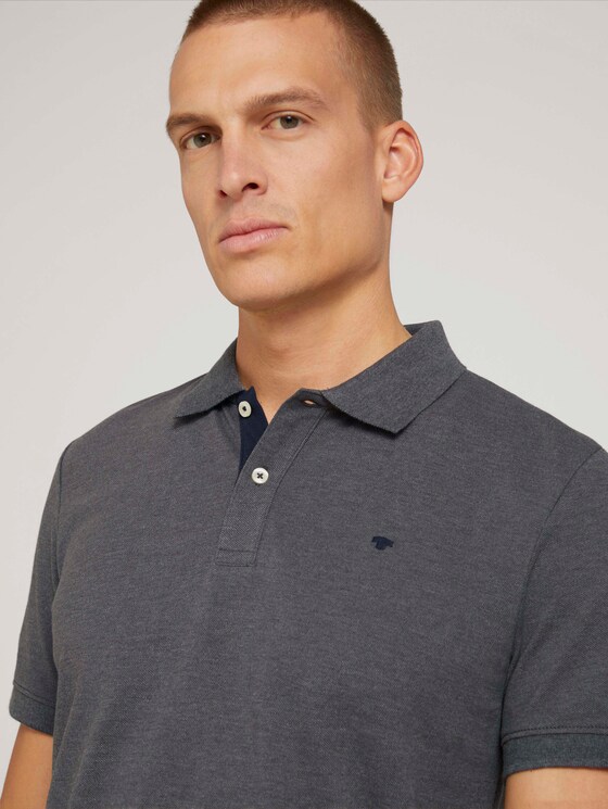 Polo shirt with an embroidered logo - Men - Anthracite Melange Polo shirt with an embroidered logo - Men - Anthracite Melange - 9 - TOM TAILOR