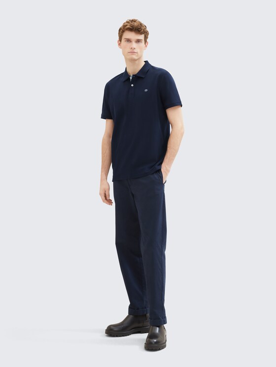 Cotton piqué polo shirt by Men, sky captain blue